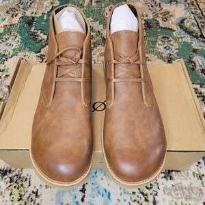 NIB‎ B.O.C Brown Lace Up Rubber Cork Bottom Closed Toe Shoes, Size EU 41 US 11